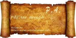 Péter Arnold névjegykártya